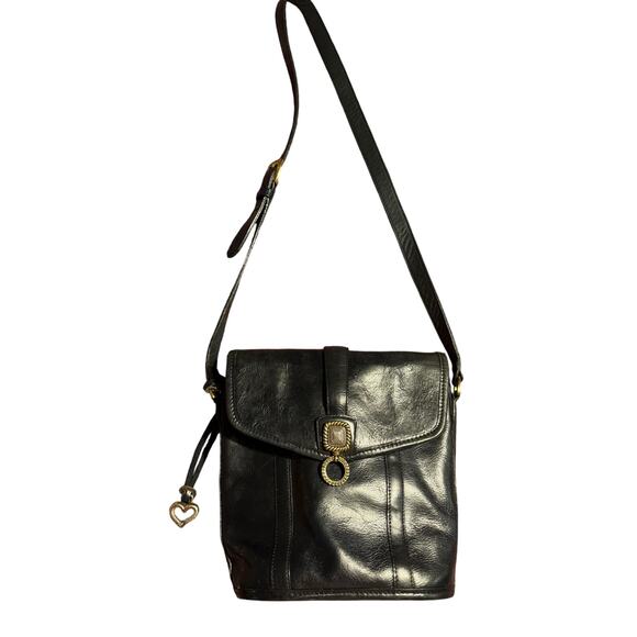 Brighton vintage crossbody bag in navy leather - Picture 1 of 8